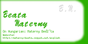 beata materny business card